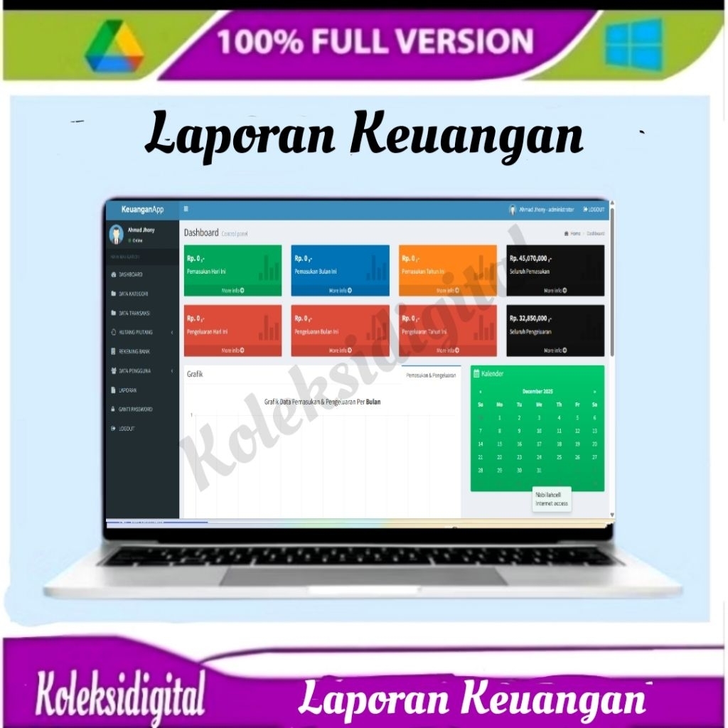 Aplikasi Keuangan Berbasis Web Menggunakan Bisa online dan offline Berbasis web php