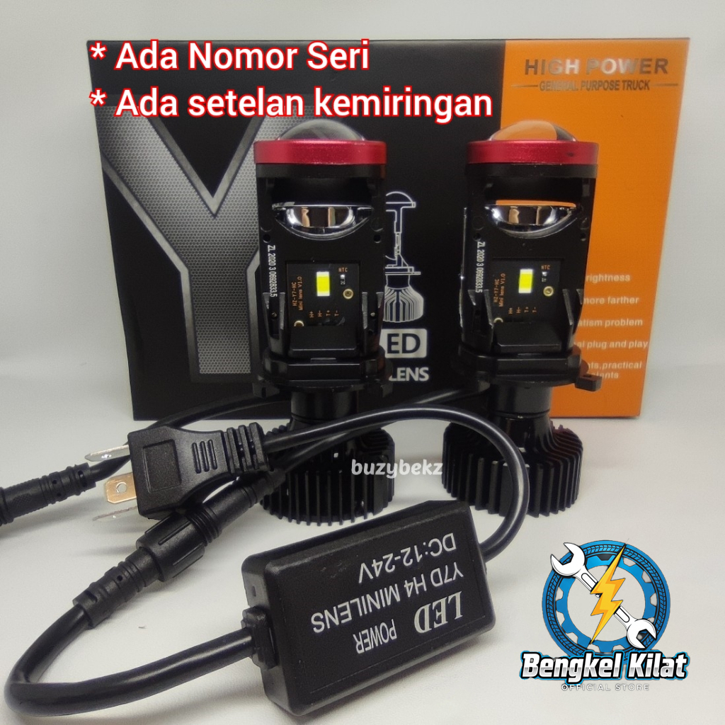 Lampu LED Proyektor Mini BZL Y7D H4 Mobil  Motor (Original Super Terang)