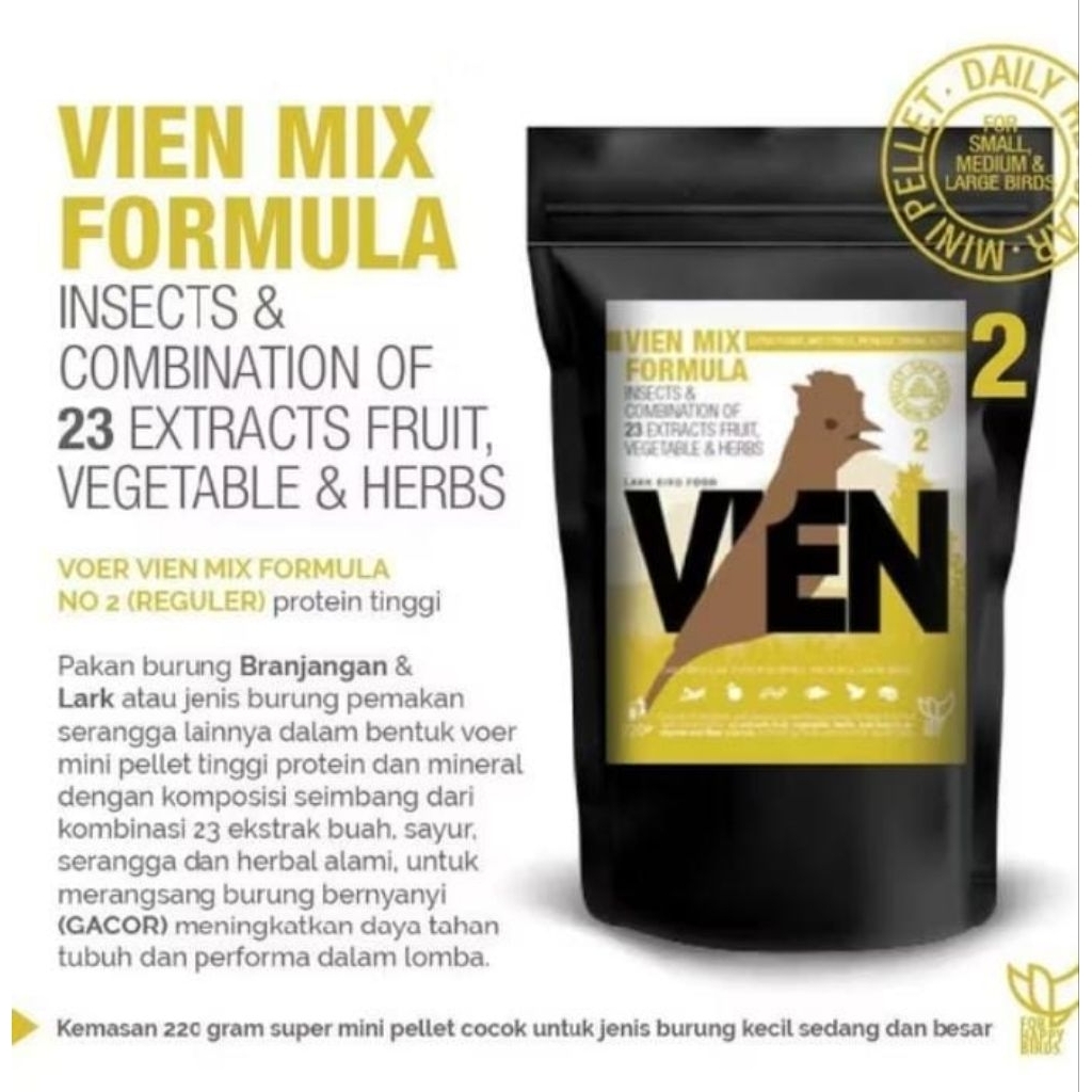 VIEN MIX FORMULA REGULER No.2 Isi 220 Gram Vor Branjangan, Lark, Java Parva