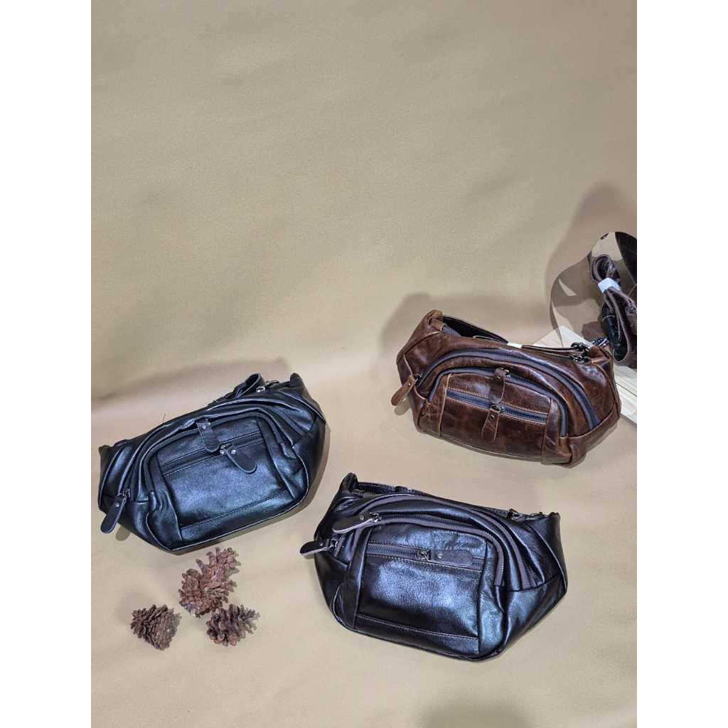 [DONIKA LEATHER] Tas Selempang Laki Kulit Sapi Asli