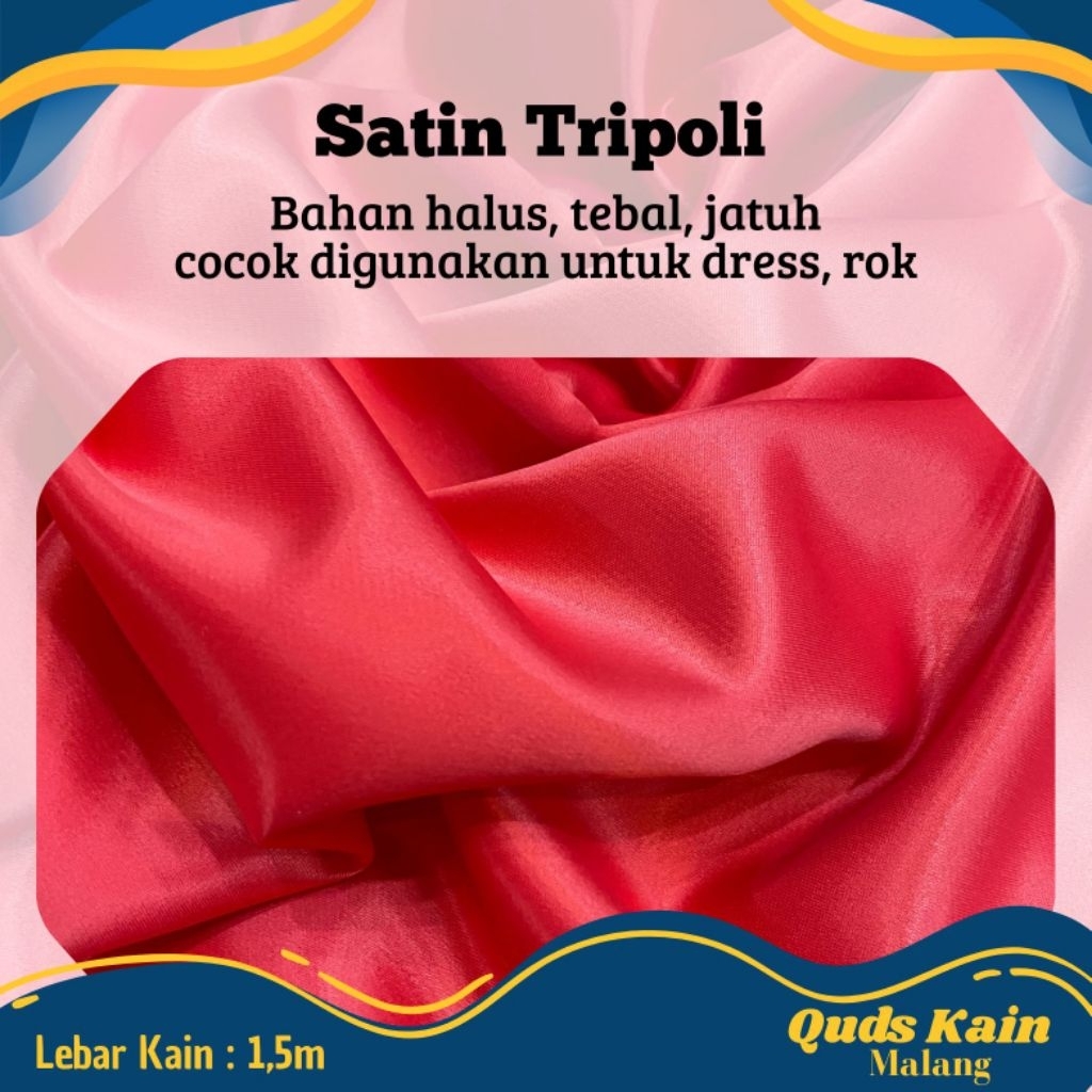 Kain Satin Tripoli | Kain Saten Polos