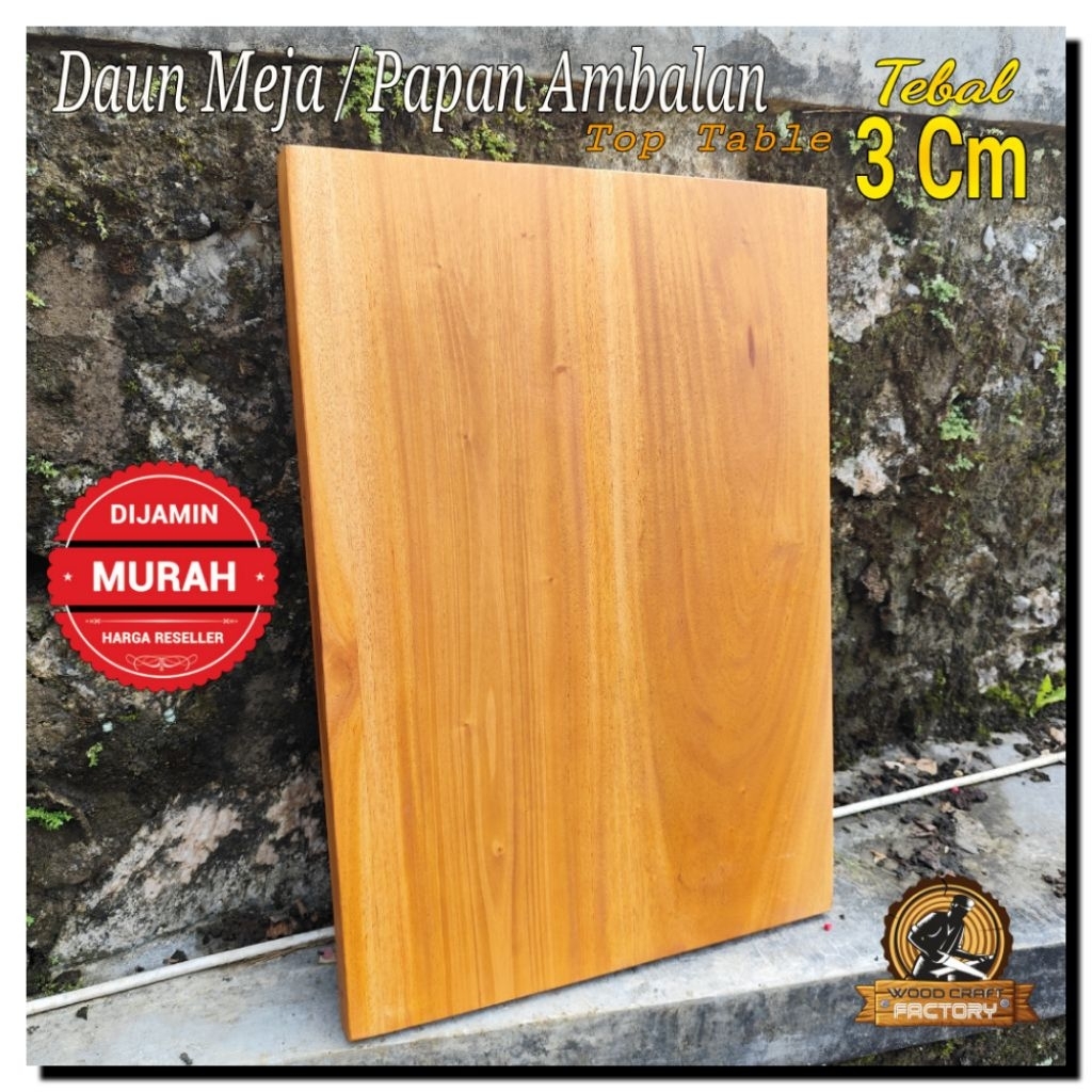Papan ambalan kayu mahoni daun meja