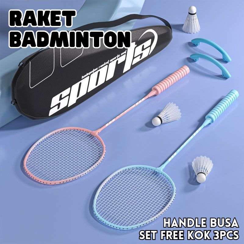 Raket Bulu Tangkis Isi 2 pcs/Raket Badminton Original/ Raket Badminton/Raket Bulutangkis/Raket Origi