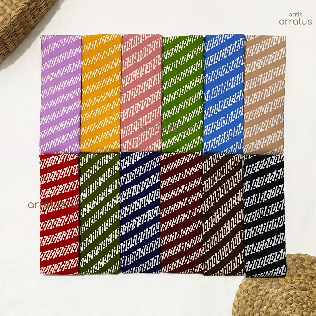 Batik Arralus - Kain batik Cap Original handmade Modern Terbaru Motif Lereng Eneng berbagai warna - 