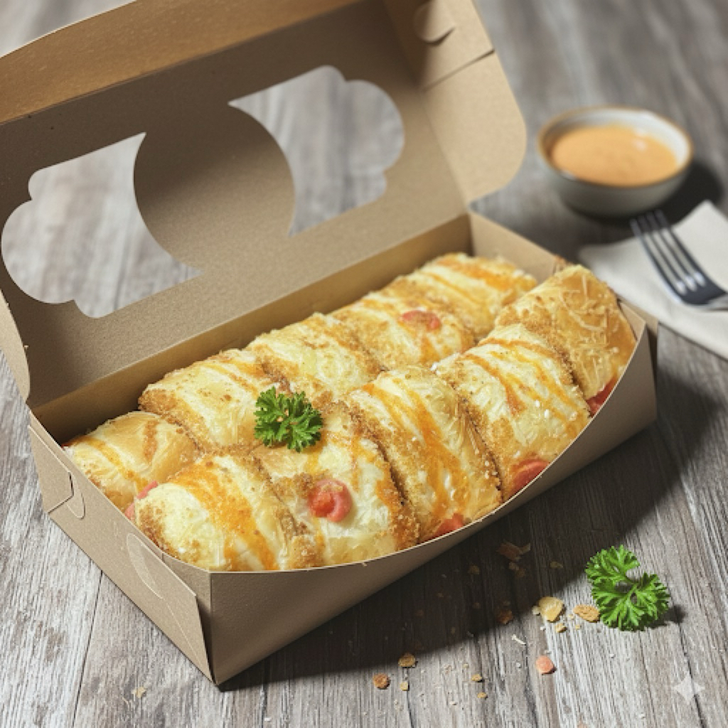 roti sosis abon keju gulung isi 10pcs, fresh from the oven enak dan lembut