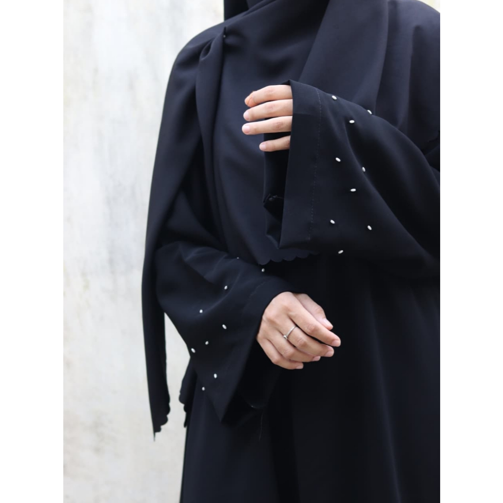 BAHIYYUN - BLACK SERIES 3 | Gamis Abaya Wanita Dewasa Hitam Arab Umroh Busui Friendly Nyaman Bahan W