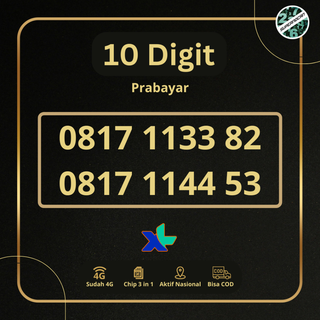 10 DIGIT XL - NOMOR CANTIK XL 10 DIGIT RAPIH - 4G READY