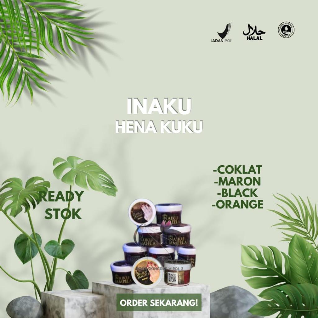 INAIKU JAMEELA INAI KUKU NYL01 KUTEK HENNA HALAL ORIGINAL NAIL HENNA MUSLIMAH SAH UNTUK SHOLAT HENNA