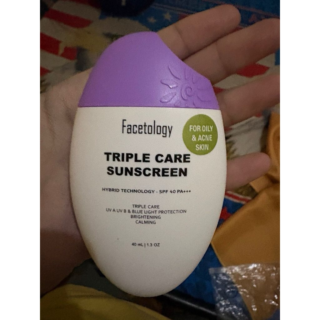 [Preloved] 40ml Sunscreen Wajah Facetology Triple Care - Perlindungan Maksimal & Tampilan Alami