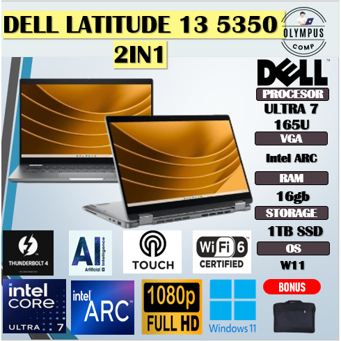 DELL LATITUDE 13 5350 2IN1 ULTRA 7 165U 16GB 1TB W11PRO+OHS