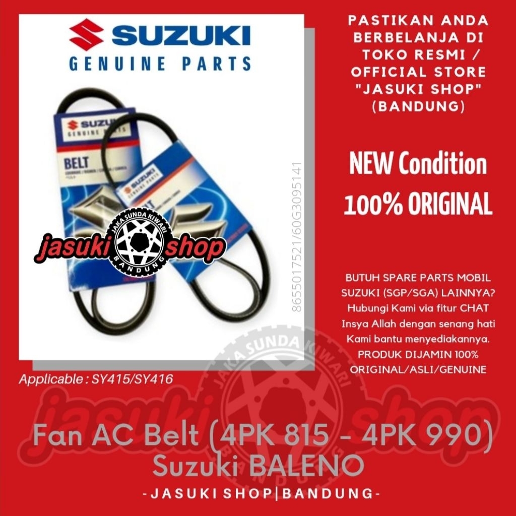 Fan AC Belt Tali Kipas Mesin Suzuki Baleno 1.5 1.6 Lama Asli Ori Original SGP 4PK 815 990 1996 1997 