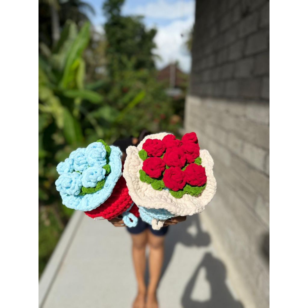 [Bisa Custom] Bouquet Rajut, Bouquet mawar, Bouquet Wisuda, Bouquet Valentine - Rose Bouquet Buket r