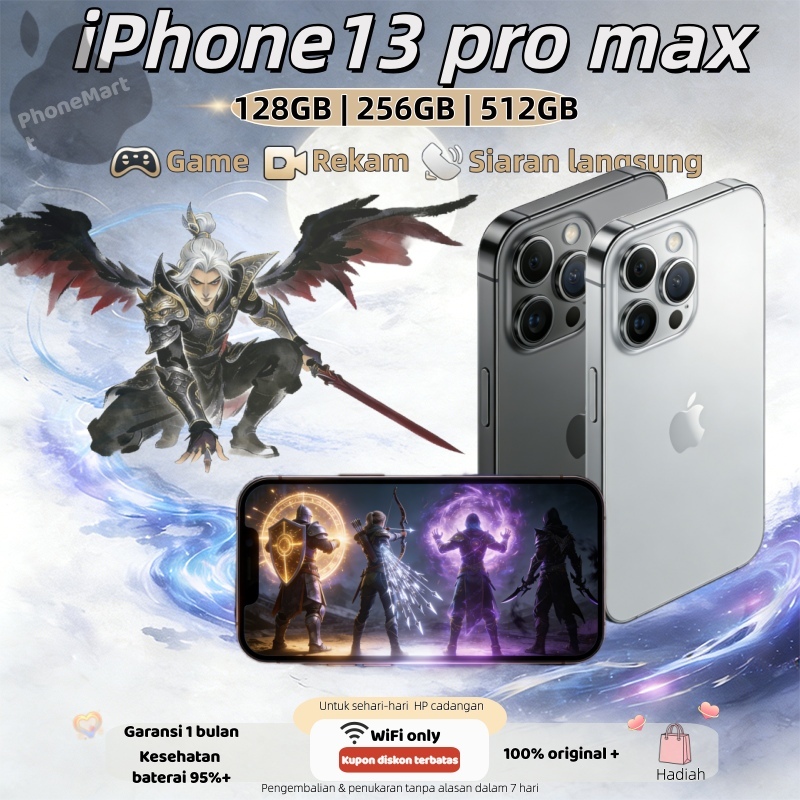 Apple iPhone 13 Pro max Indonesia Ready Stock, iP13 Pro max 128/256/512GB, Second