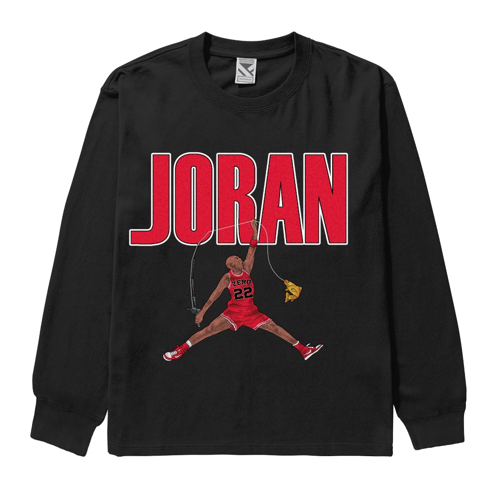 Zerotwentytwo Longsleeve Jordans Black | Kaos Lengan Panjang Joran Mancing Hitam Pria Parodi Pleseta