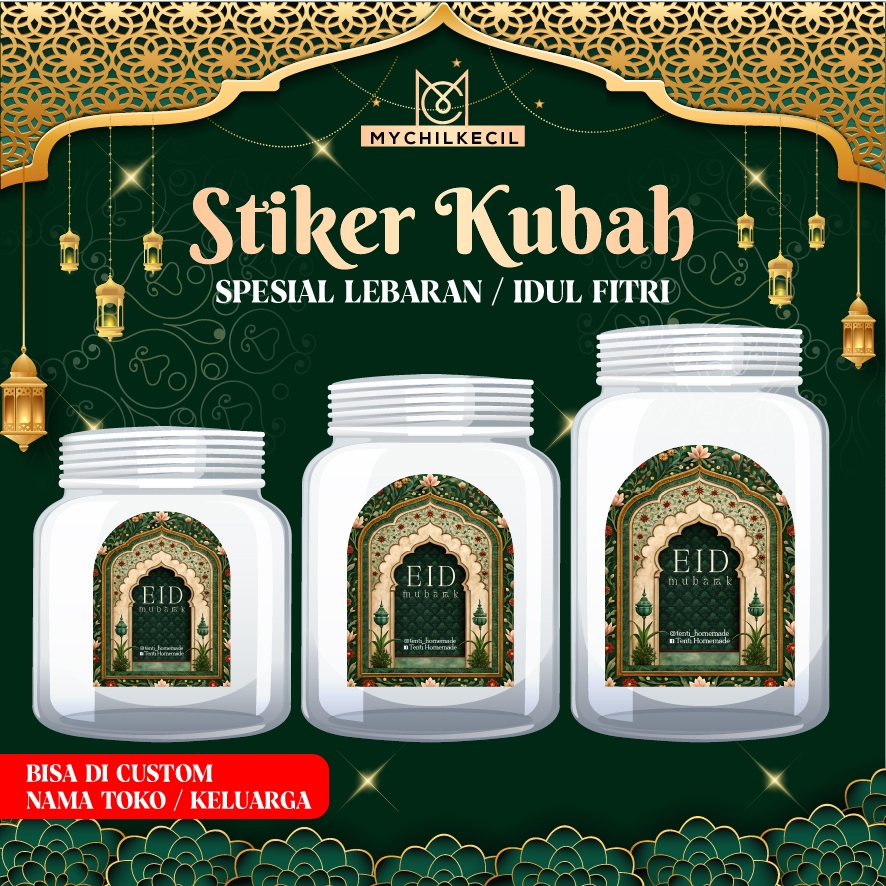 Sticker Lebaran Idul Fitri bentuk Kubah / Stiker Segel Toples Lebaran Custom / STIKER HAMPERS / STIK