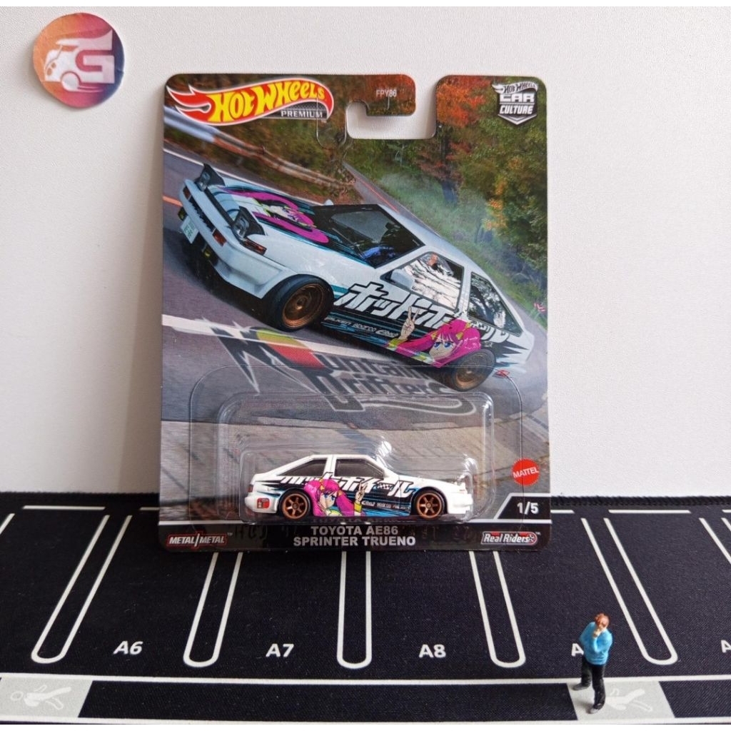 Hot Wheels Premium Toyota AE86 Sprinter Trueno Wibu Series Mountain Drifters - Hotwheels