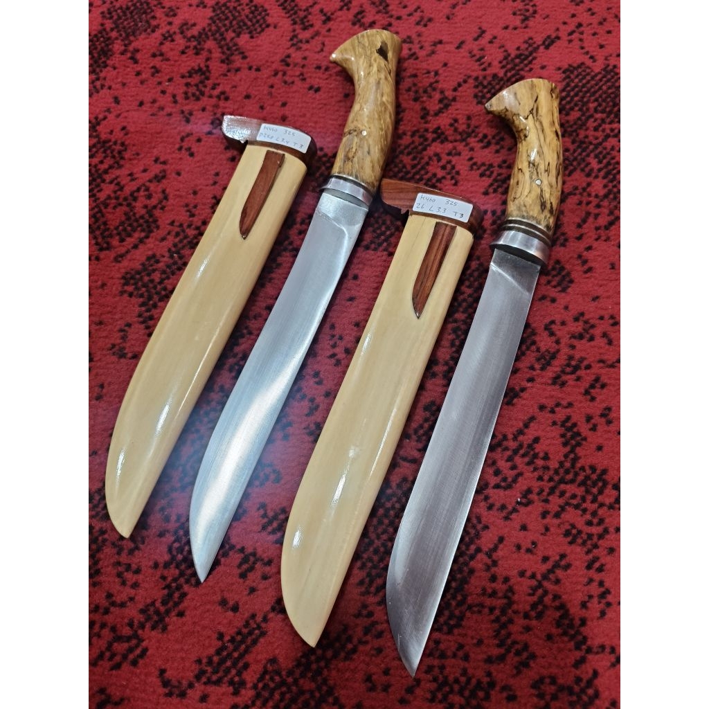 (GPX-79)Handycraft Golsem Straight Kit Knife Bohler K340 PB25,8cm-26cm Handle Kayu spalted