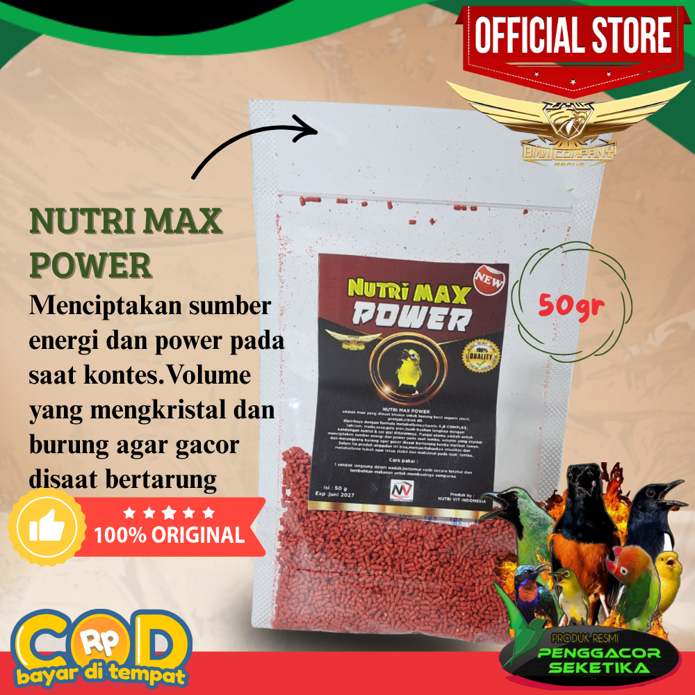 Nutri Max Power Voer Burung Pleci menciptakan sumber energi power volume yang mengkristal gacor