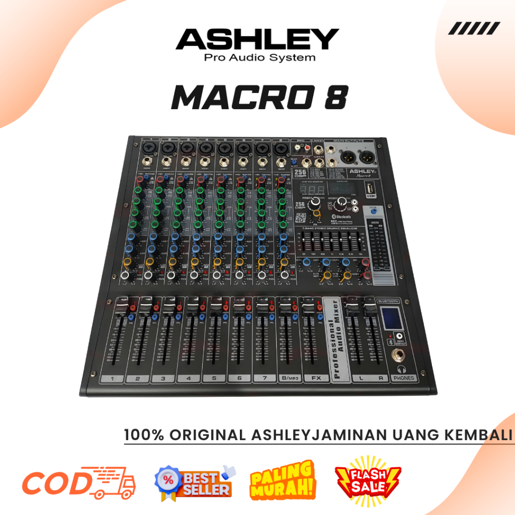 Mixer Ashley Macro 8 24bit Digital Multi Effect Reverb