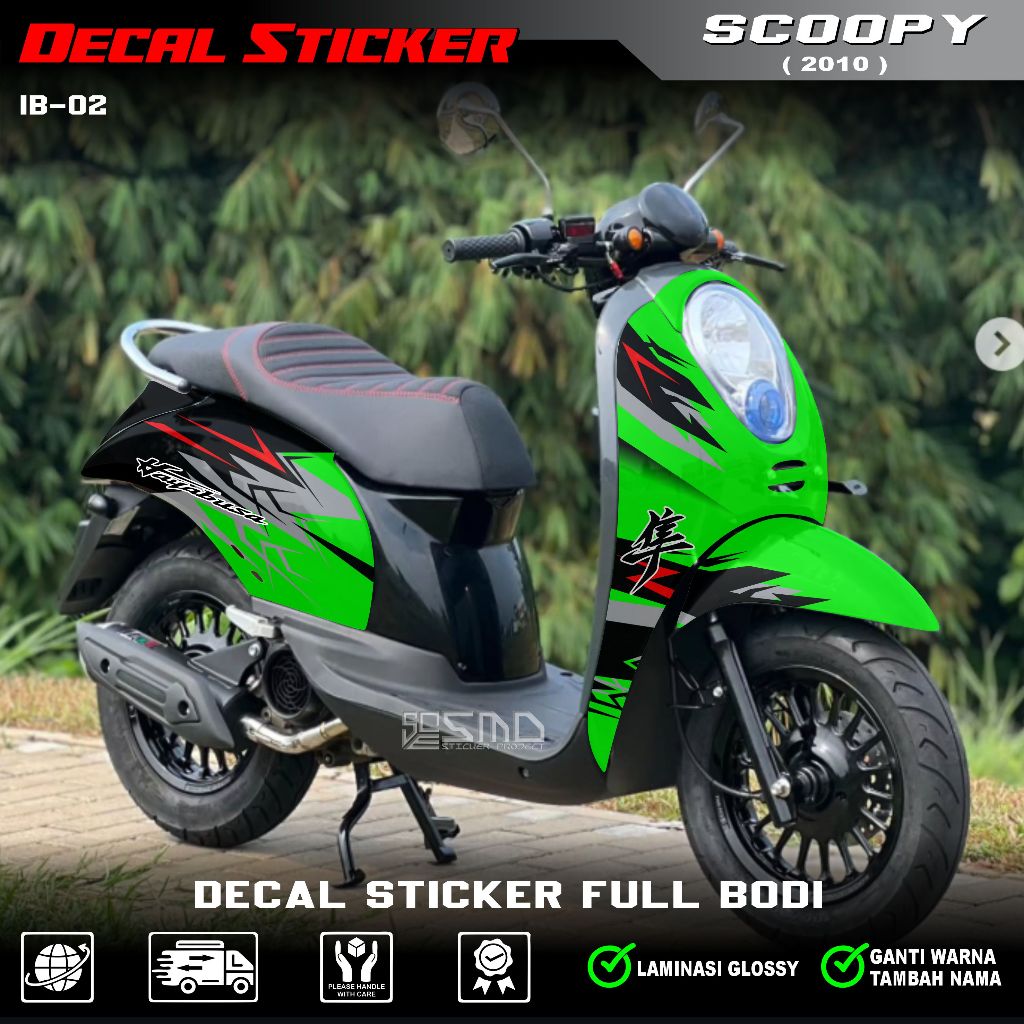 DECAL MOTOR SCOOPY KARBU || DECAL STICKER VARIASI MOTIF KEKINIAN MANTAP
