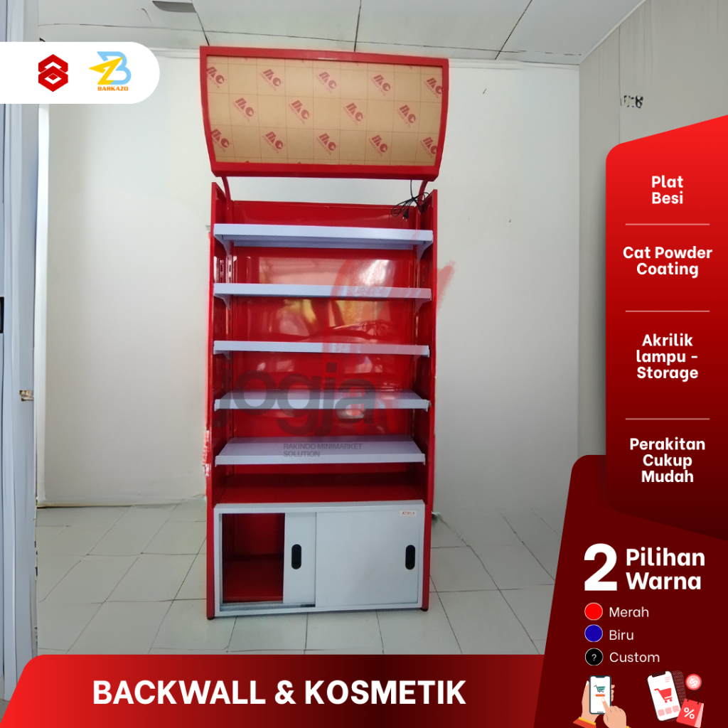 Backwall Rokok Minimarket Display Backwall Display Kosmetik - jogjarakindo