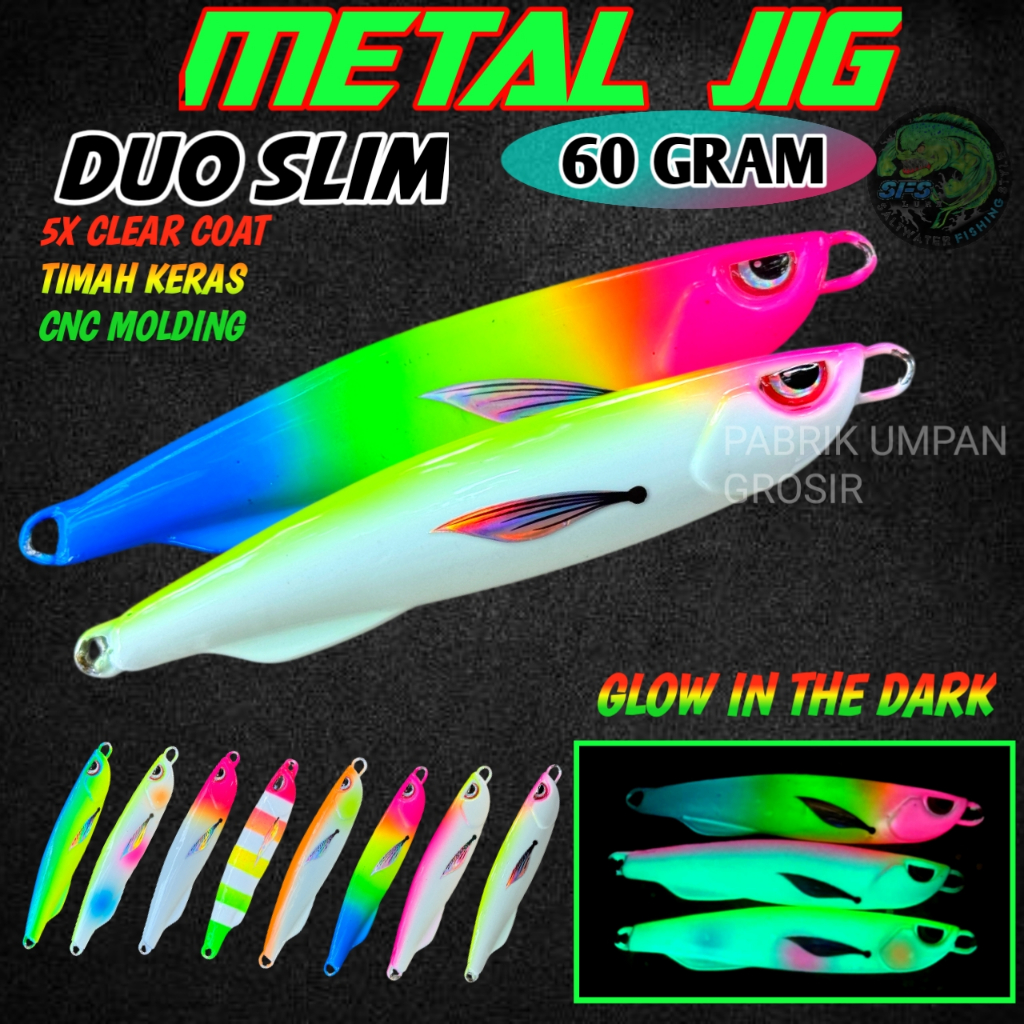 metal jig duo full gid metal jig 60 Gram Metal jig fosfor metal jig Glow in the dark gid micro jig s
