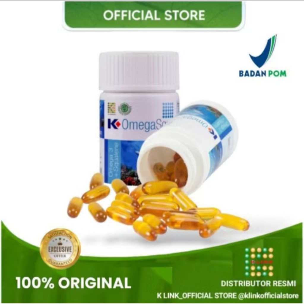 Omega Squa Plus K-link K-Omegasqua Klink Omega Squa Minyak ikan Omega 3 klink