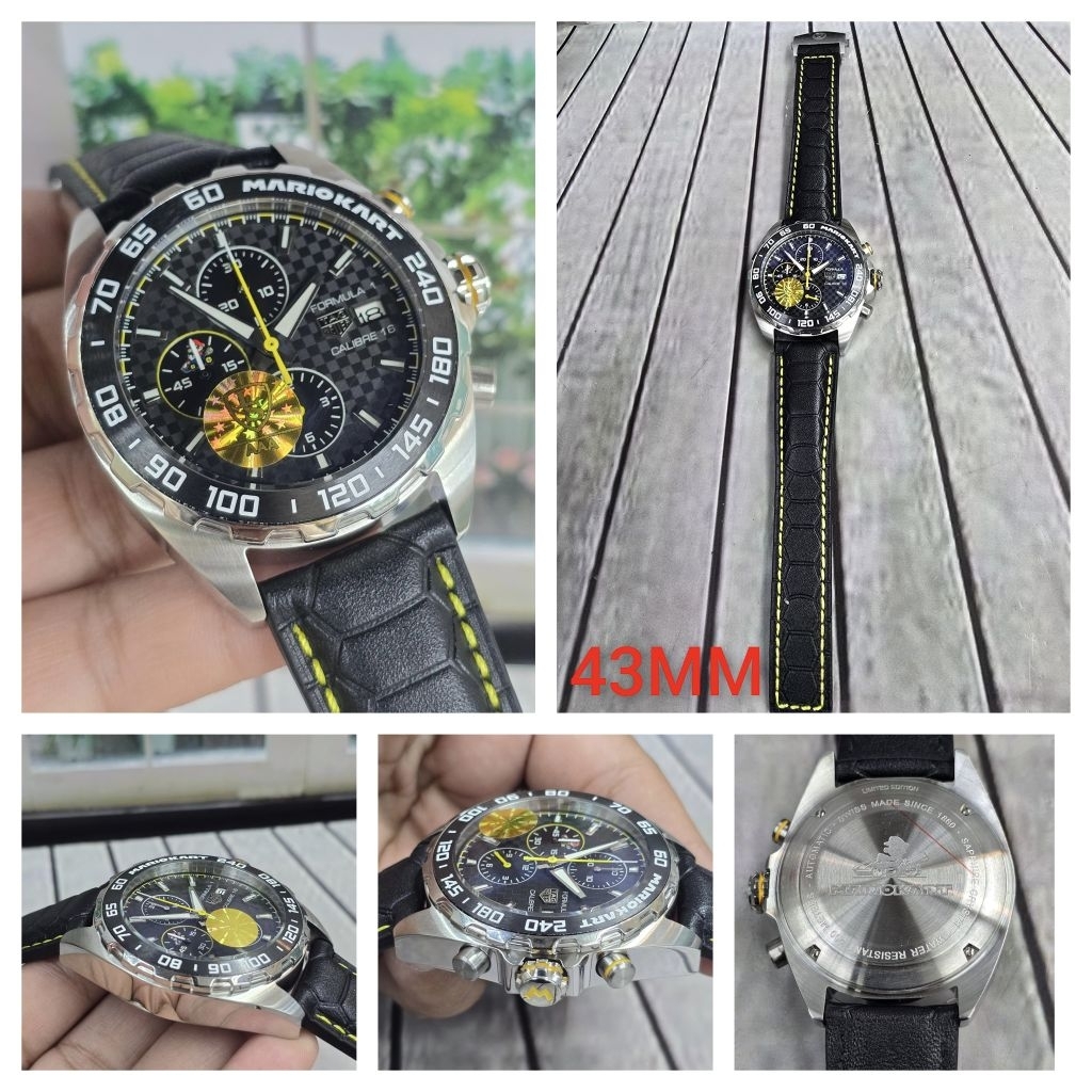 Jam mewah TH Cronograp aktif 43mm F1 calibre 16 stainless steel japan