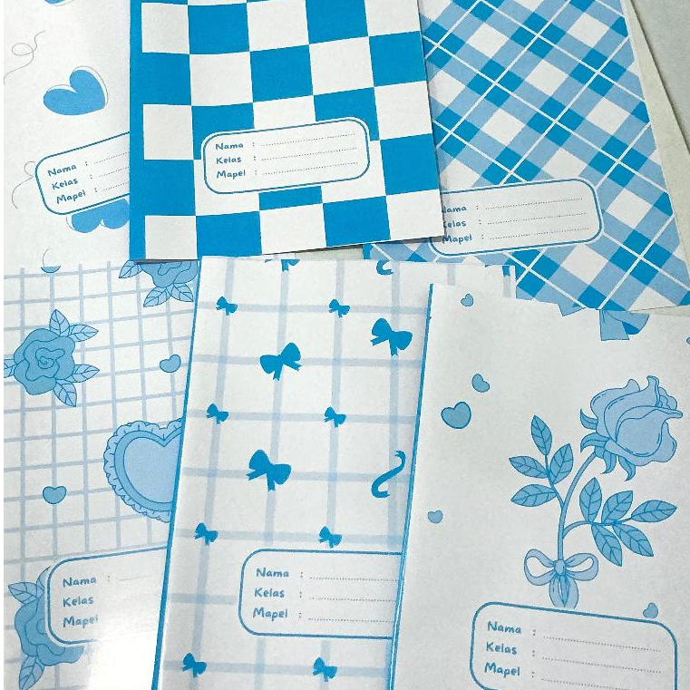 Sampul Buku Aesthetic Conquette Biru 1 Pcs Murah Anti Air