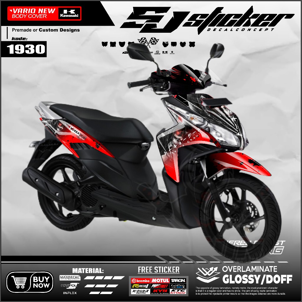 1930 sticker decal motor aksesoris motor vario techno 110 fullbody (cod)