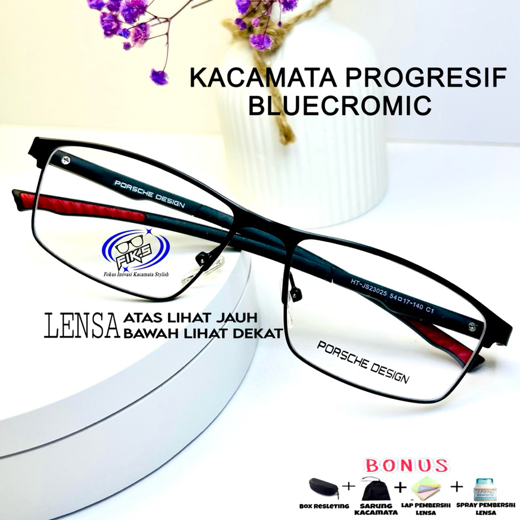 KACAMATA PROGRESIF BLUECROMIC TANPA ADA PEMBATAS DI ANTARA LENSA-LENSANYA DATAT SEPERTI BIASA | PROG