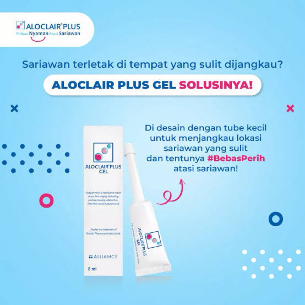 Aloclair Plus Gel 8ml - obat sariawan bayi anak dewasa
