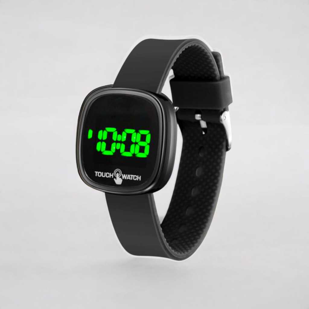 Jam Tangan Wanita Anti Air LED Digital Display Rubber Elektronik Fashion Touch Watch - L1017