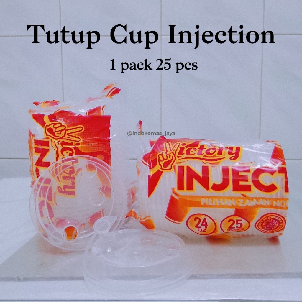 [5 pack] [ hanya tutup ] Tutup Cup Injection/ Tutup Cup 24 Oz/ Tutup Cup/ Lid Saja/ Gelas Cup PP Inj