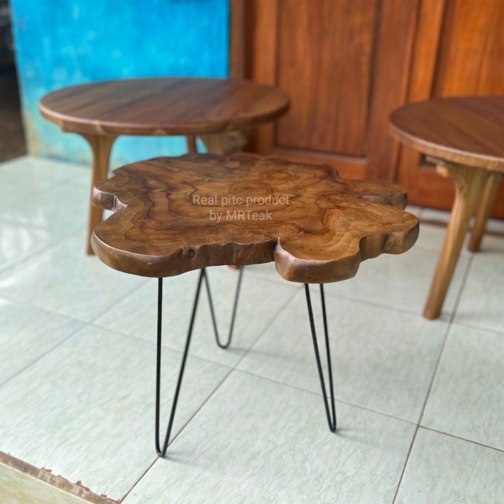 Meja Kopi Akar Meja Teras Akar Meja akar kayu Meja Akar jati Meja hairpin meja slice jati