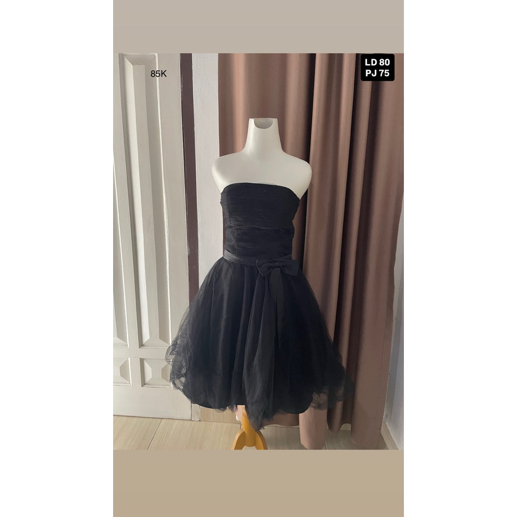 49. Dress kemben pesta hitam polos