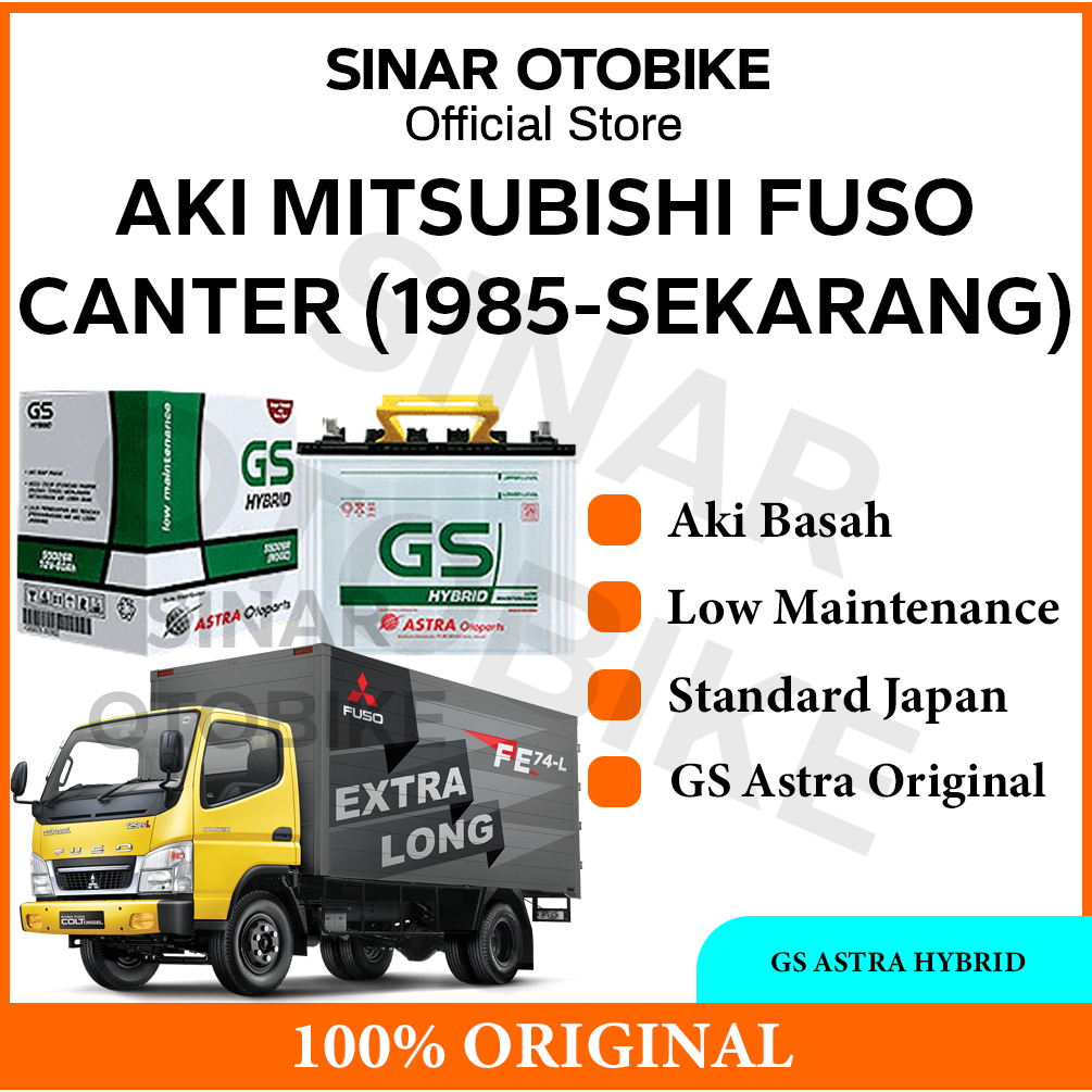 AKI TRUK ENGKEL FUSO CANTER GS ASTRA HYBRID BASAH
