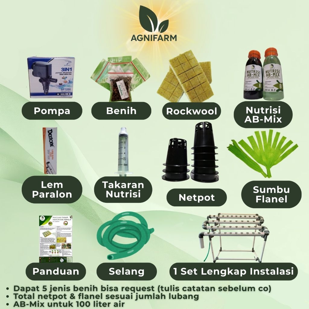 Paket Lengkap Instalasi Hidroponik DFT Skala Rumahan, Instalasi dan mudah, bahan tebal