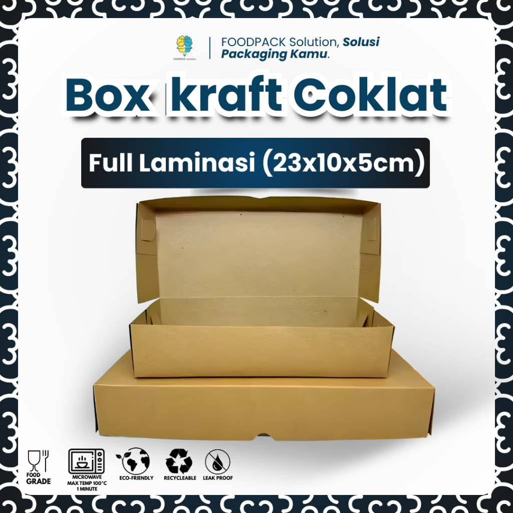 (23x10x5cm) Box Laminasi, Dus Craft, Kardus Makanan Box Kue Brownies Bolu, Box Hampers Makanan Lamin