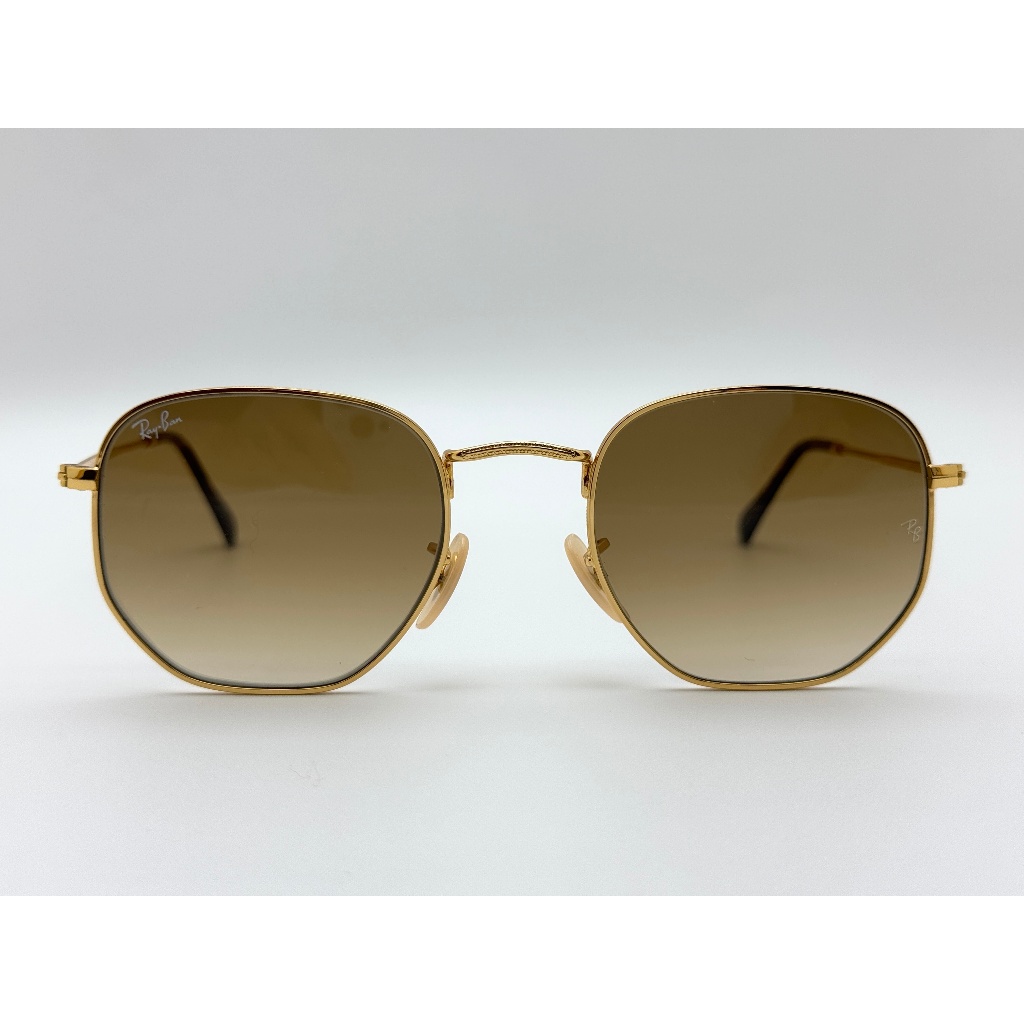 KACAMATA RAYBAN HEXAGONAL GOLD LENSA GRADASI COKLAT ORIGINAL