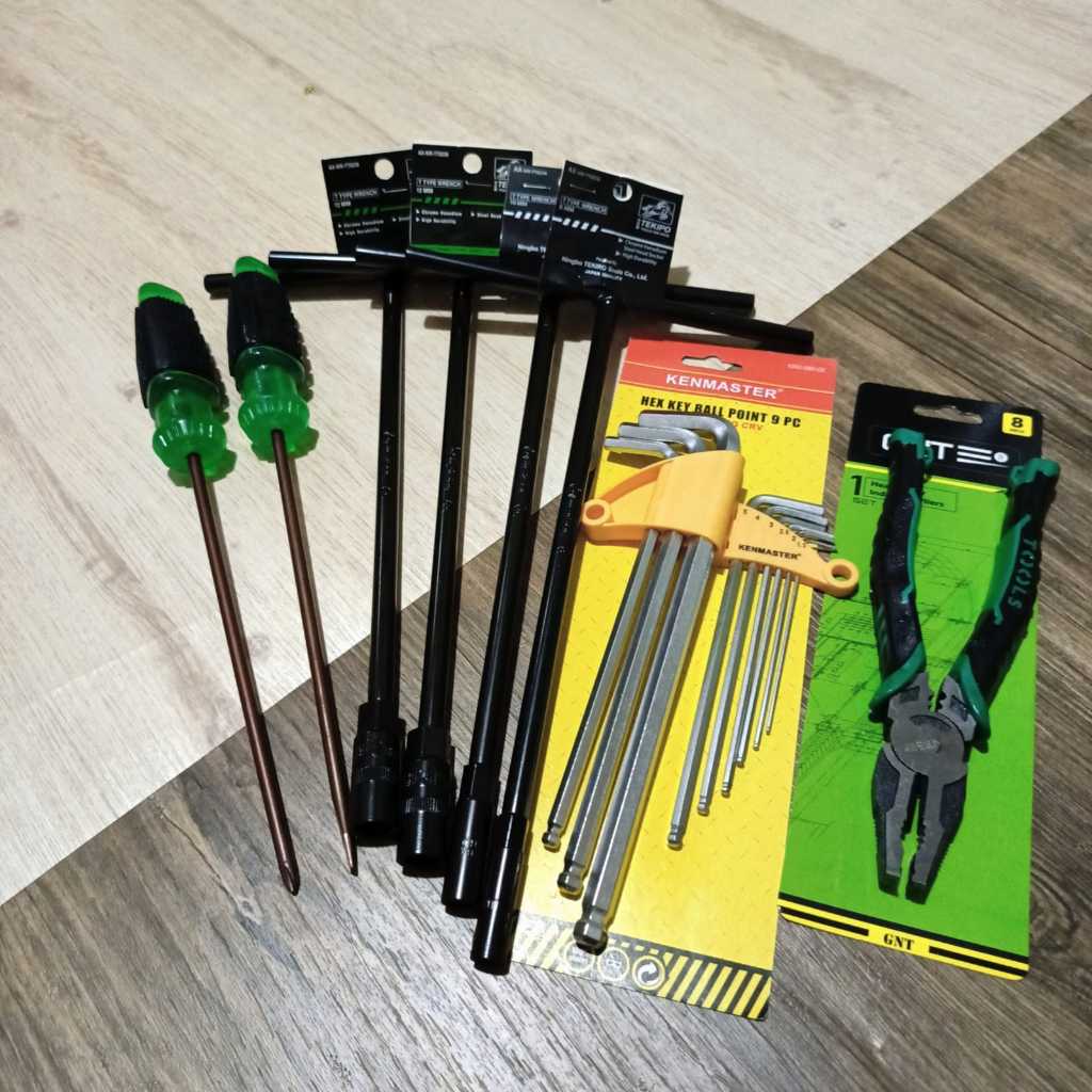 CUCI GUDANG PROMO Paket Kunci Bengkel Motor Lengkap 1 Set / Kunci T/Kunci Shock/Pas Ring Set/Tang