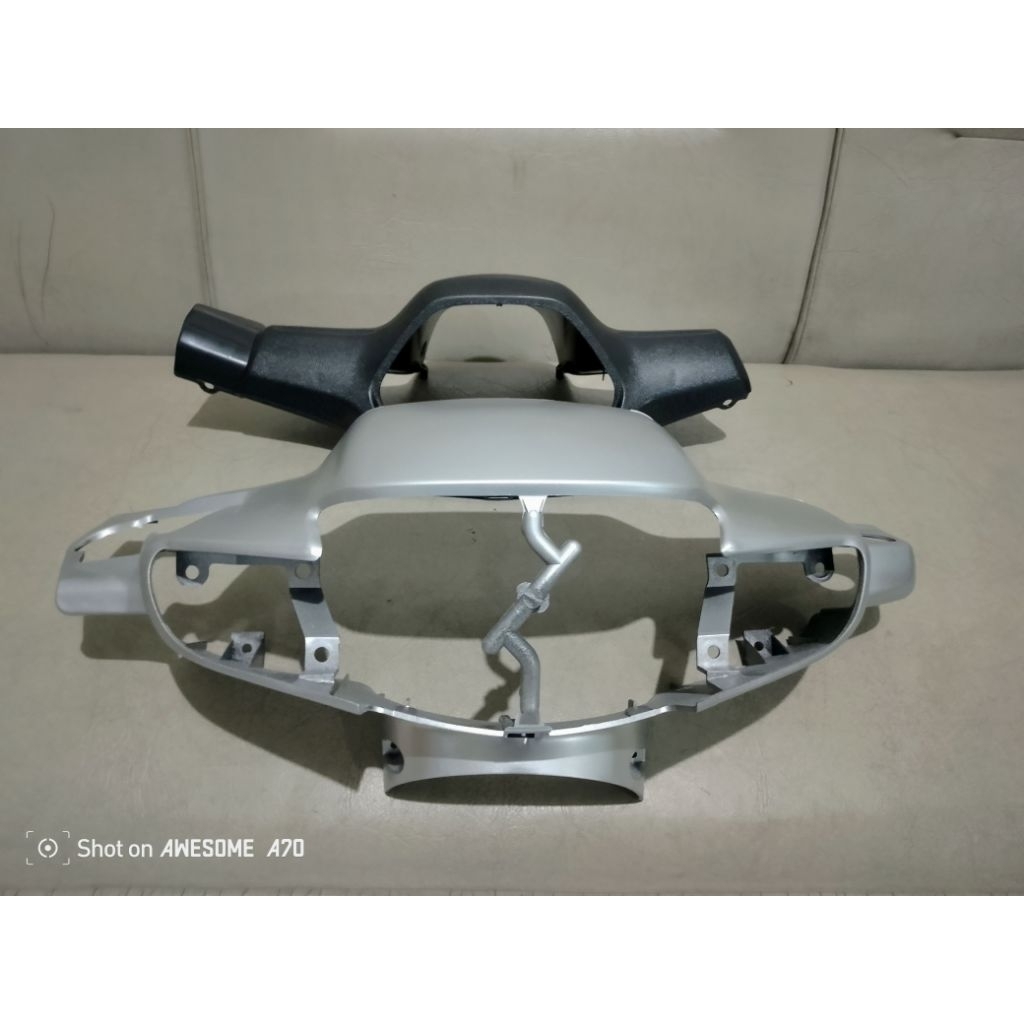 BATOK KEPALA SET DEPAN BELAKANG SUPRA X LAMA MODEL CAKRAM ORI JIALING ABS WARNA SILVER MIRIP ORIGINA