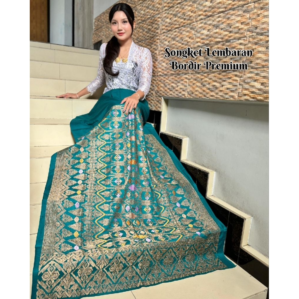 KAMEN KATUN LEMBARAN SONGKET BORDIR PREMIUM MOTIF 04/ KAIN BORDIR SONGKET BALI LEMBARAN