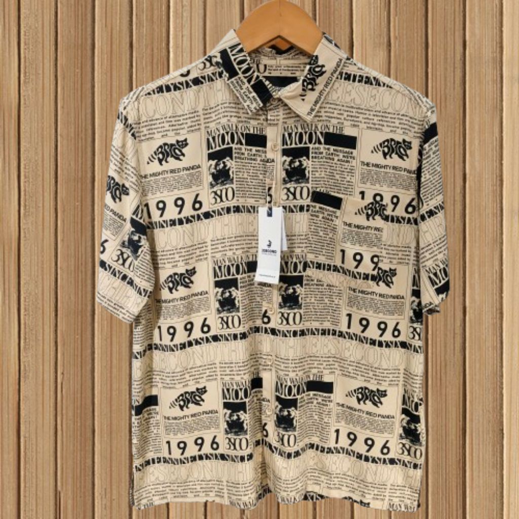 3Second Kemeja Full Print Pendek Pria Regular Fit 070225 Original