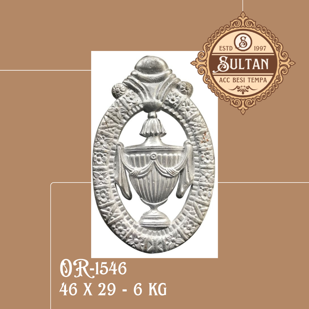 Sultan Besi Tempa / OR-1546 / Ornamen Klasik Besi Tempa / Ornamen Pagar Rumah Besi Klasik Mewah / Ak