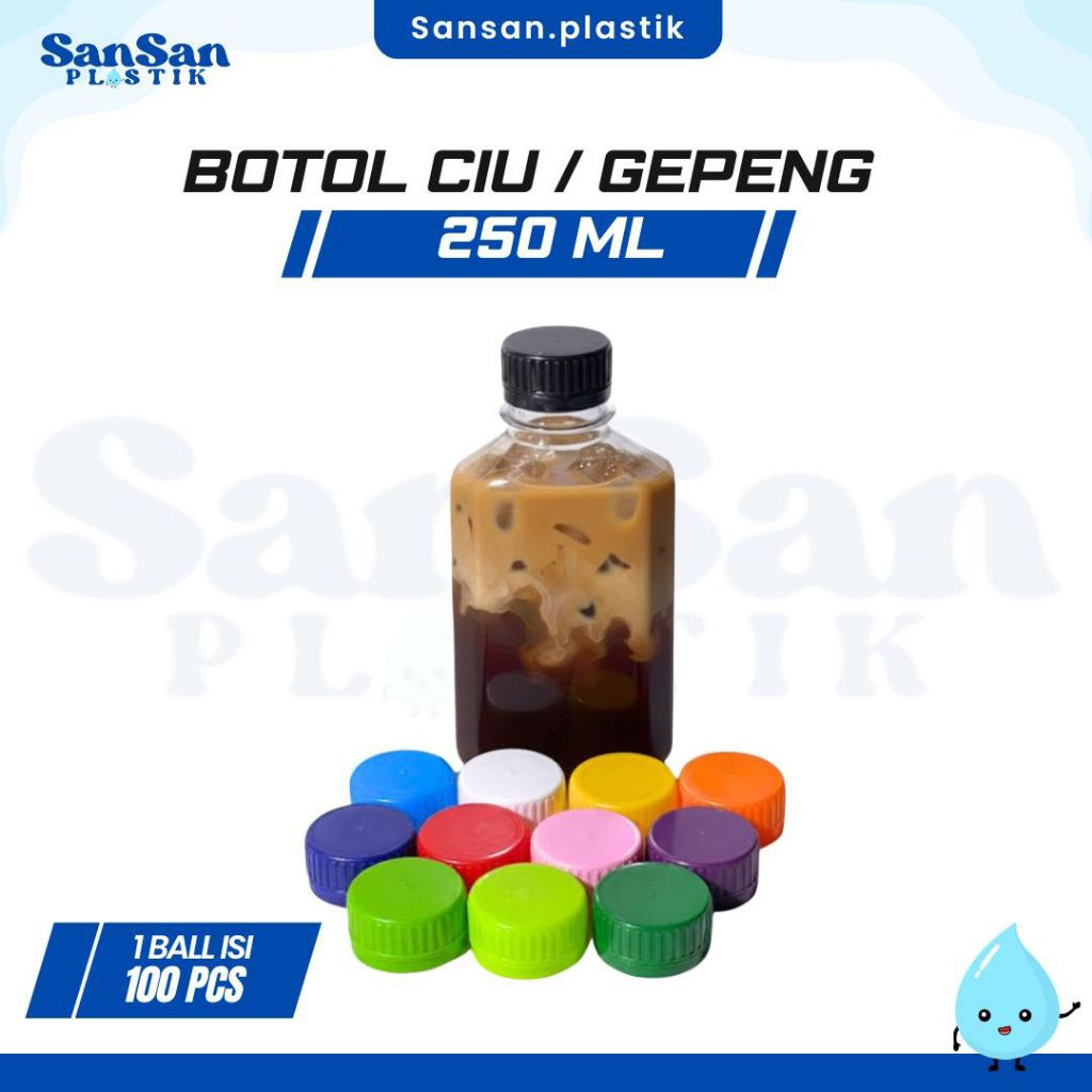 Botol Plastik 250 ml / Botol Gepeng 250ml / Botol CU 250 ml EKSPEDISI