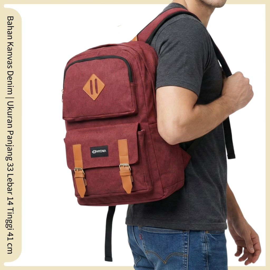 (PROMO) RANSEL TAS KANVAS TEBAL  TAS RANSEL PRIA BACKPACK SMG PUNGGUNG BAG SEKOLAH LAPTOP