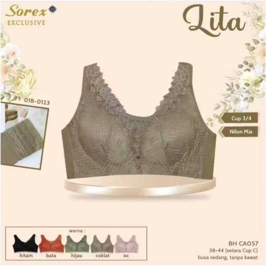 Bra bh sorex Exclusif penekan lemak busa sedang tanpa kawat kait belakang Empat