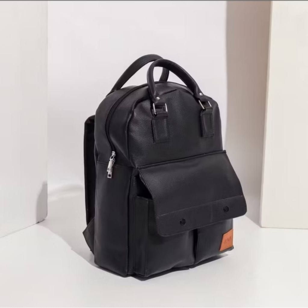LOVA Tas ransel hitam style Korea tas ransel kulit ransel besar