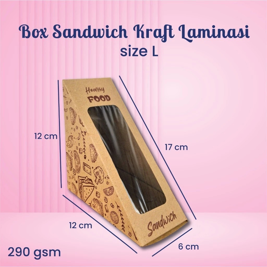 BOX SANDWICH KRAFT / SANDWICH BOX FRUIT SANDO /KEMASAN SANDWICH SEGITIGA